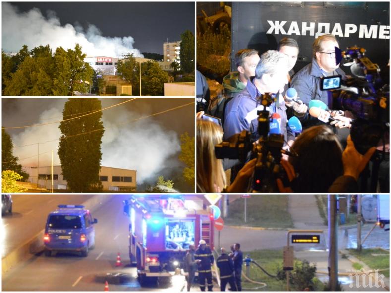 Умишлен палеж е основната версия за пожара в склад в „Красна поляна“